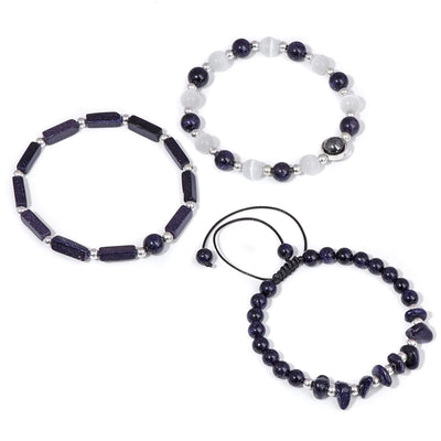 Trio of Healing Amethyst Bracelet Set