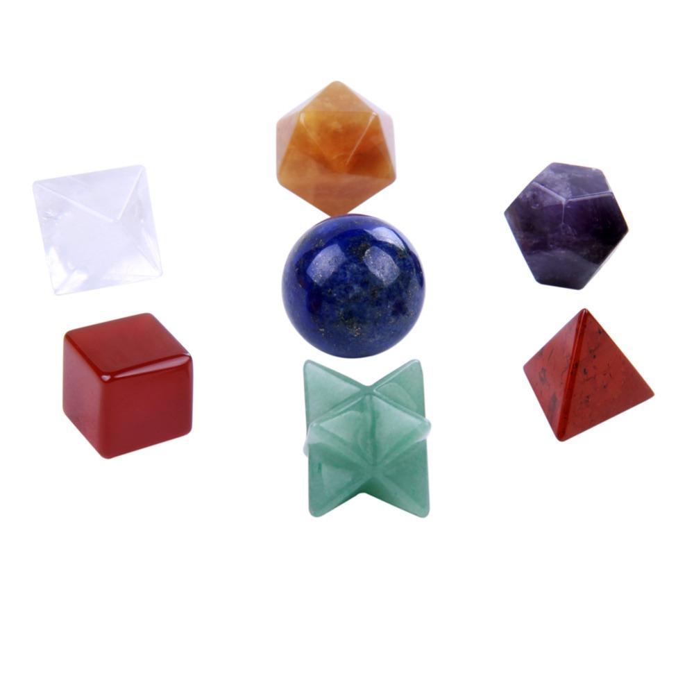 7 Chakra Platonic Solids Sacred Geometry Set Decor