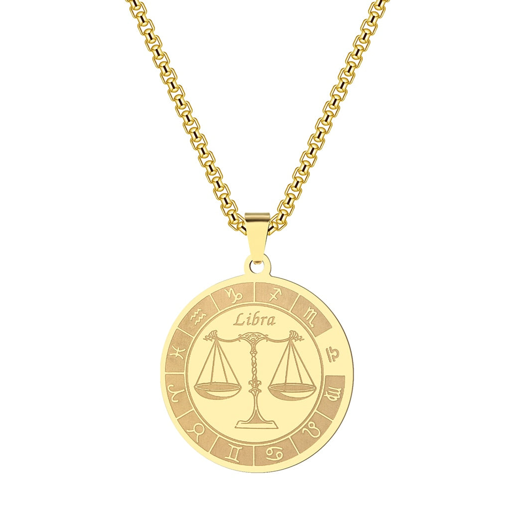 Stainless Steel Zodiac Sign Necklace