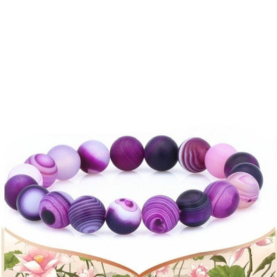 Matte Purple Onyx Stone Bracelets