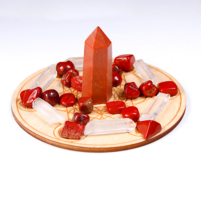Healing and Endurance Red Jasper Crystal Gridding Kit