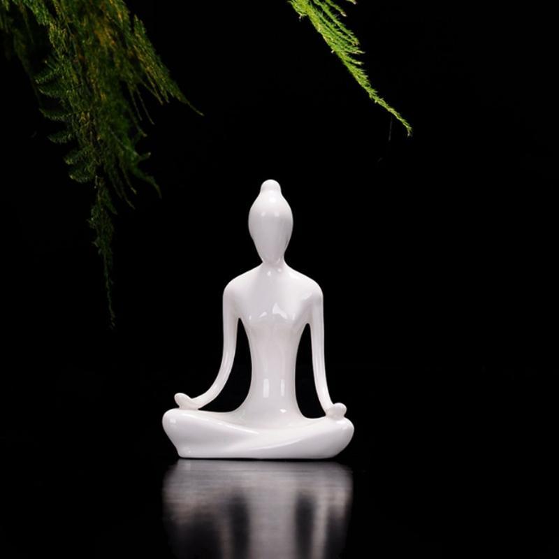 Ceramic Yoga Lady Figurine Type E Decor