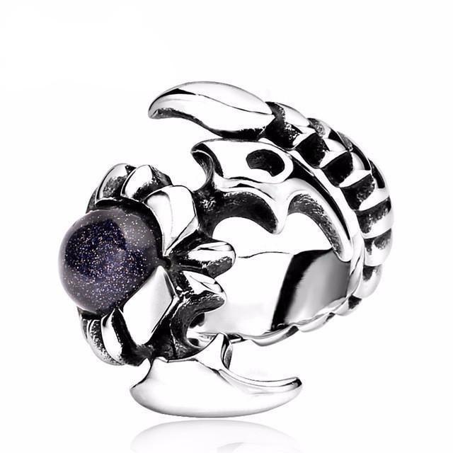 Cool Stainless Steel Crystal Scorpion Ring 7 / Blue Rings