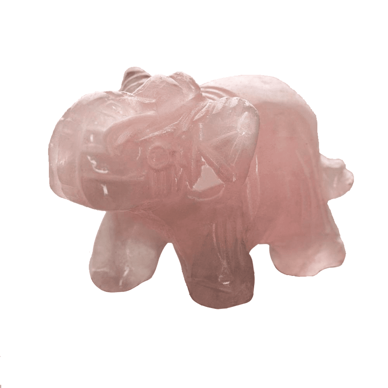 Elephant Stone Totem Rose Quartz Crystals