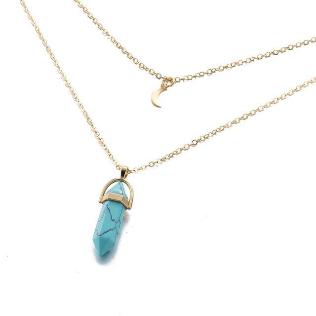 Moon Child Crystal Necklace Turquoise Necklace
