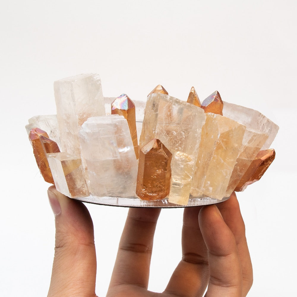 Energy Cleansing Calcite Crystal Candle Holder