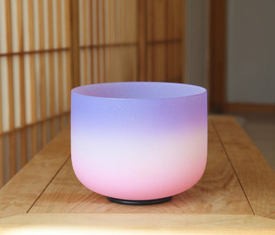 Crown Chakra Frosted Crystal Singing Bowl Set
