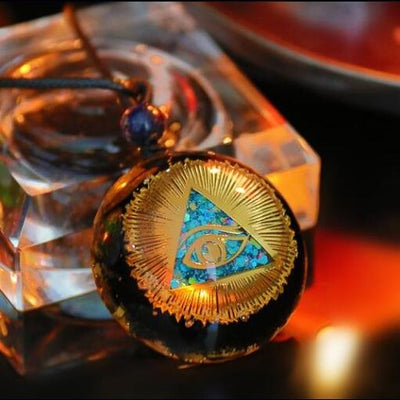 Orgonite Kyanite Eye of Horus Healing Necklace