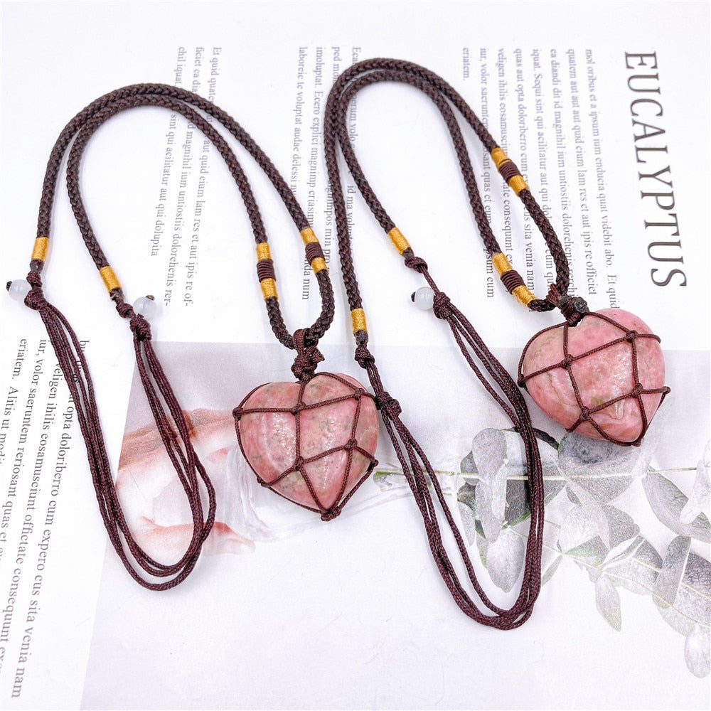 Healing Heart Rhodonite Necklace