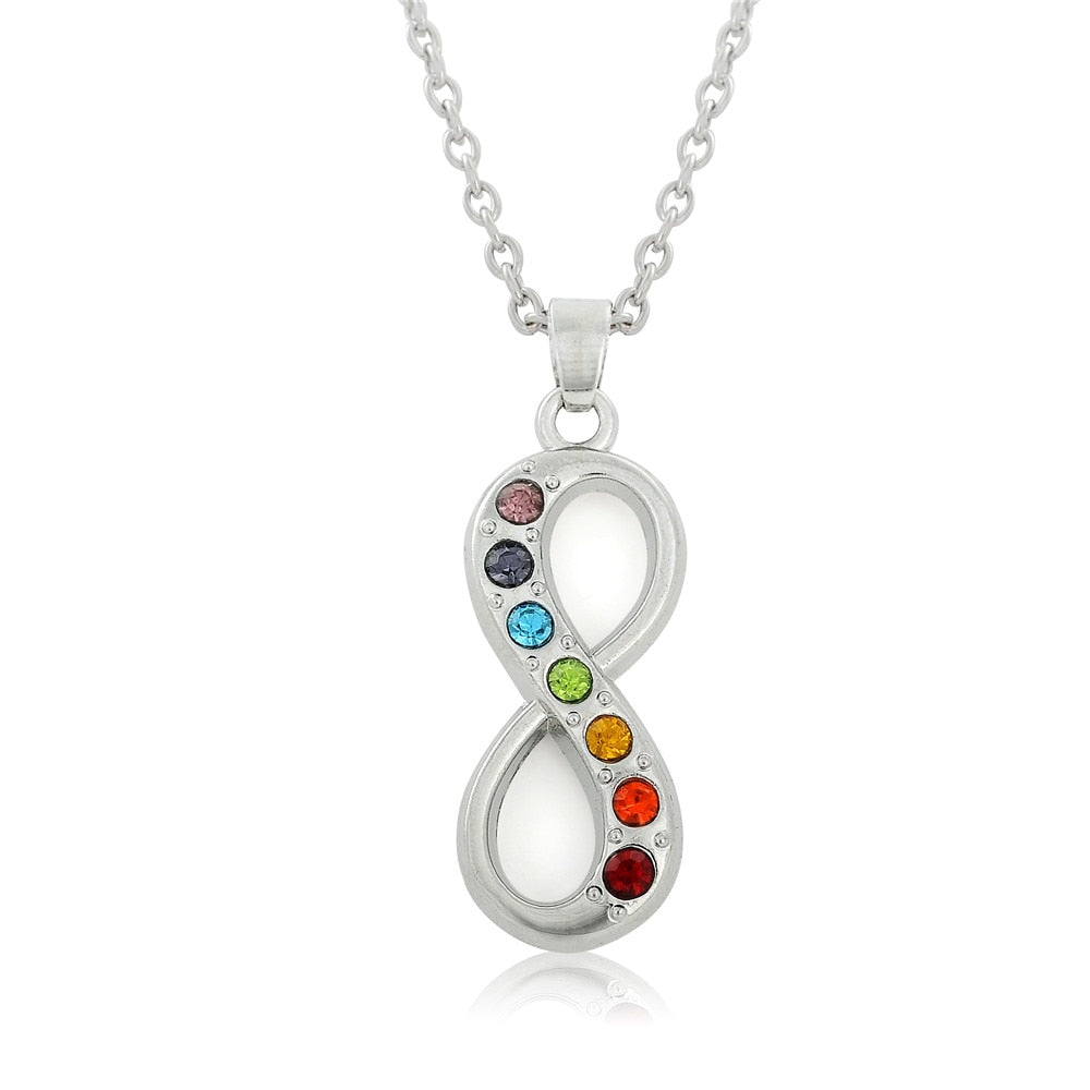 Silver Infinity Chakra Pendant Necklace