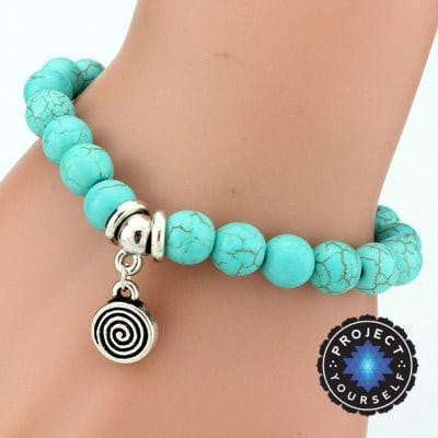 Turquoise Charm Bracelet + Pendant Round Bracelet