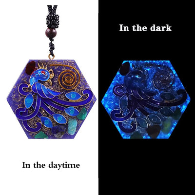 Glow In The Dark Phoenix Orgonite Necklace