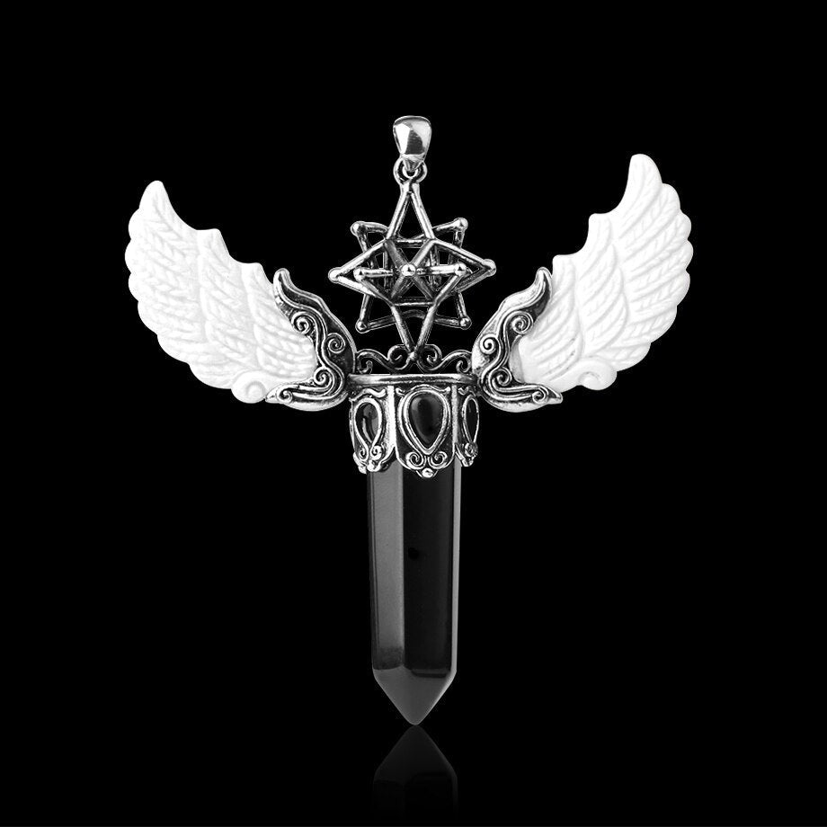 Merkaba Angel Wings Crystal Pendant