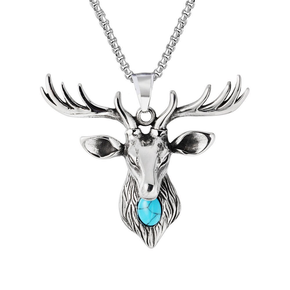 Deer Head Turquoise Necklace
