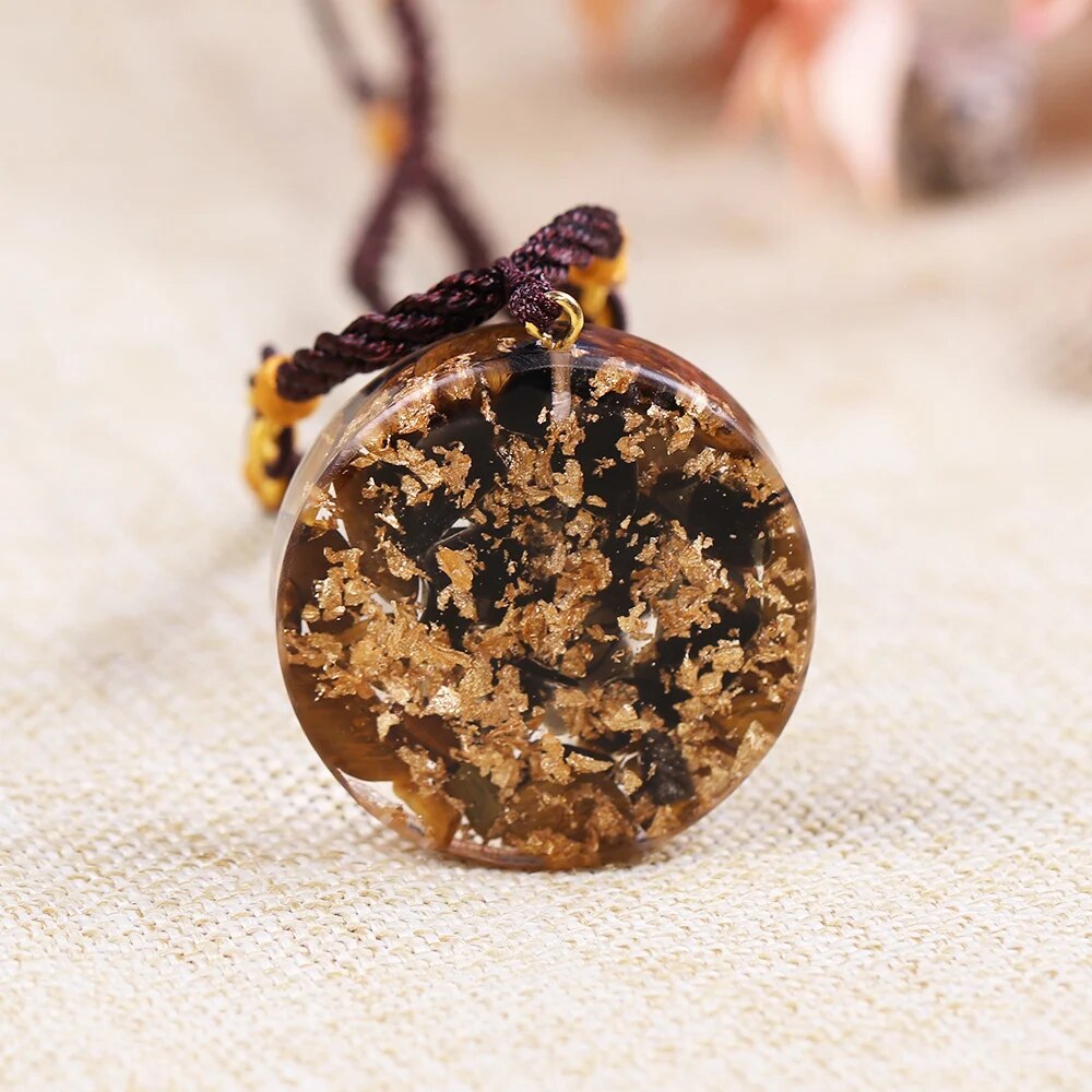 Energy Patch Tiger Eye Pendant Necklace