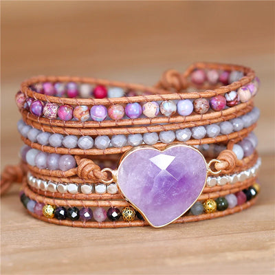 Balanced Love and Passion Amethyst Wrap Bracelet