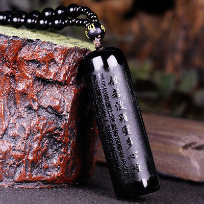 Divine Protection Obsidian Sutra Necklace