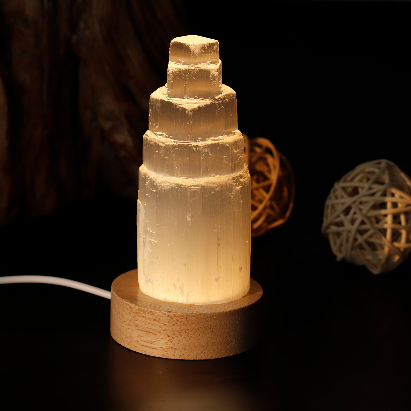 Blissful Balance Selenite Evening Lamp