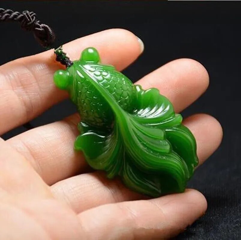 Green Fish Jasper Pendant Necklace