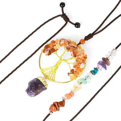 7 Chakra Tree of Life Crystal Necklace