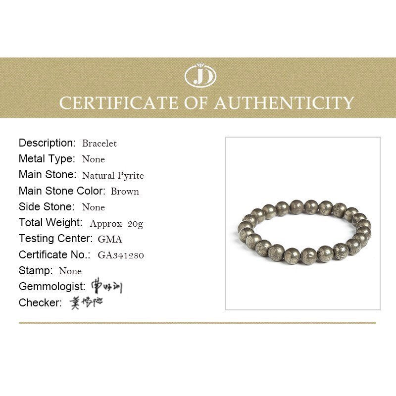 Natural Pyrite Bead Bracelets