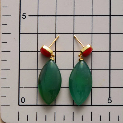 Drops Of Peace Green Agate Earrings