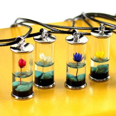 Natural Dried Flowers Wish Necklace