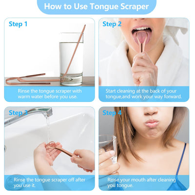 Copper Tongue Scraper Set