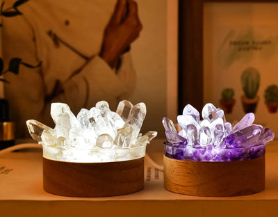 Crystal Healing Bud Cluster Lamp