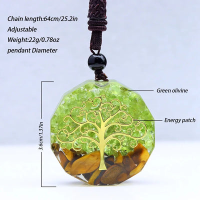 Olivine Tree Of Life Chakra Orgonite Pendant