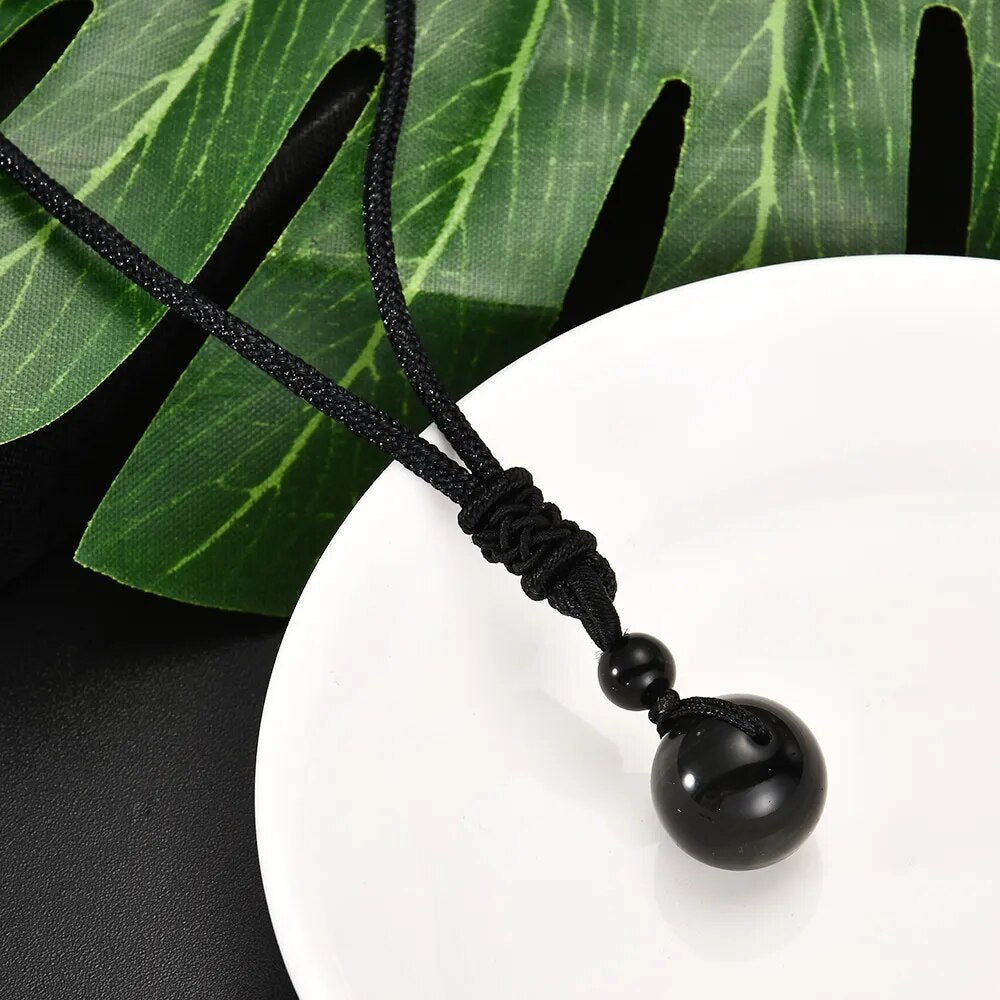 Black Obsidian Stone Lucky Necklace