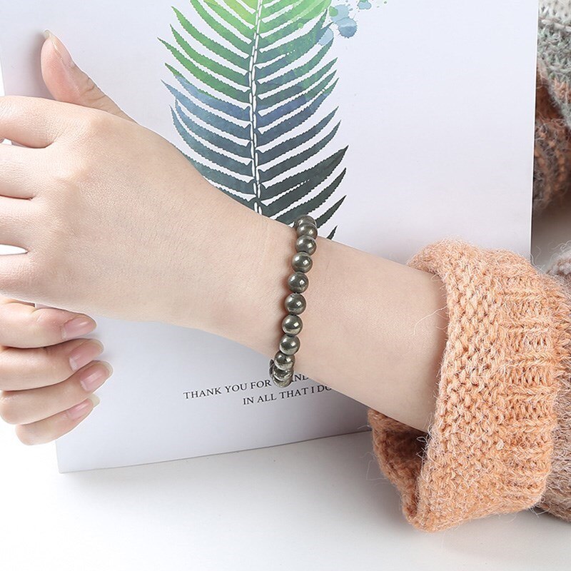 Natural Pyrite Bead Bracelets
