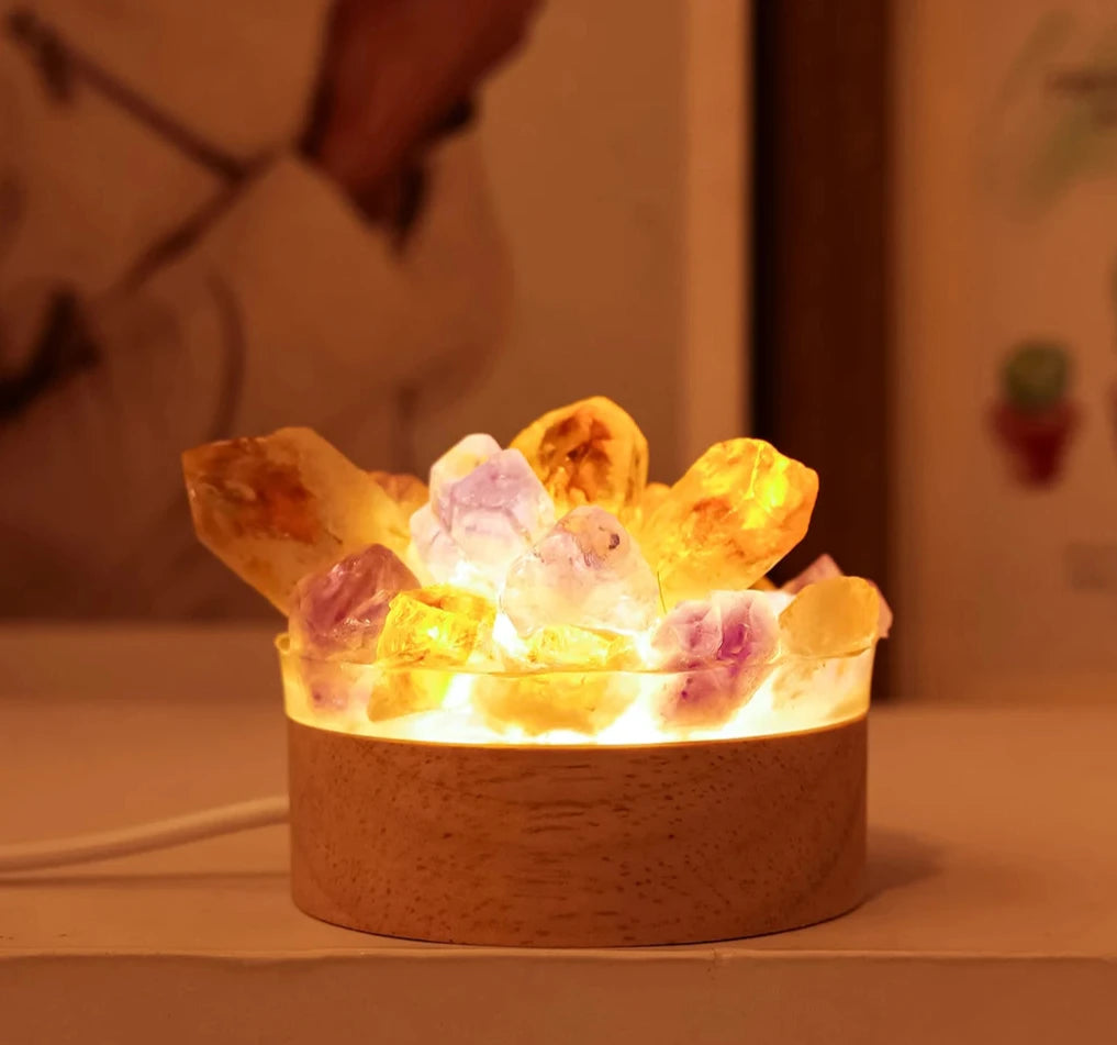 Crystal Healing Bud Cluster Lamp