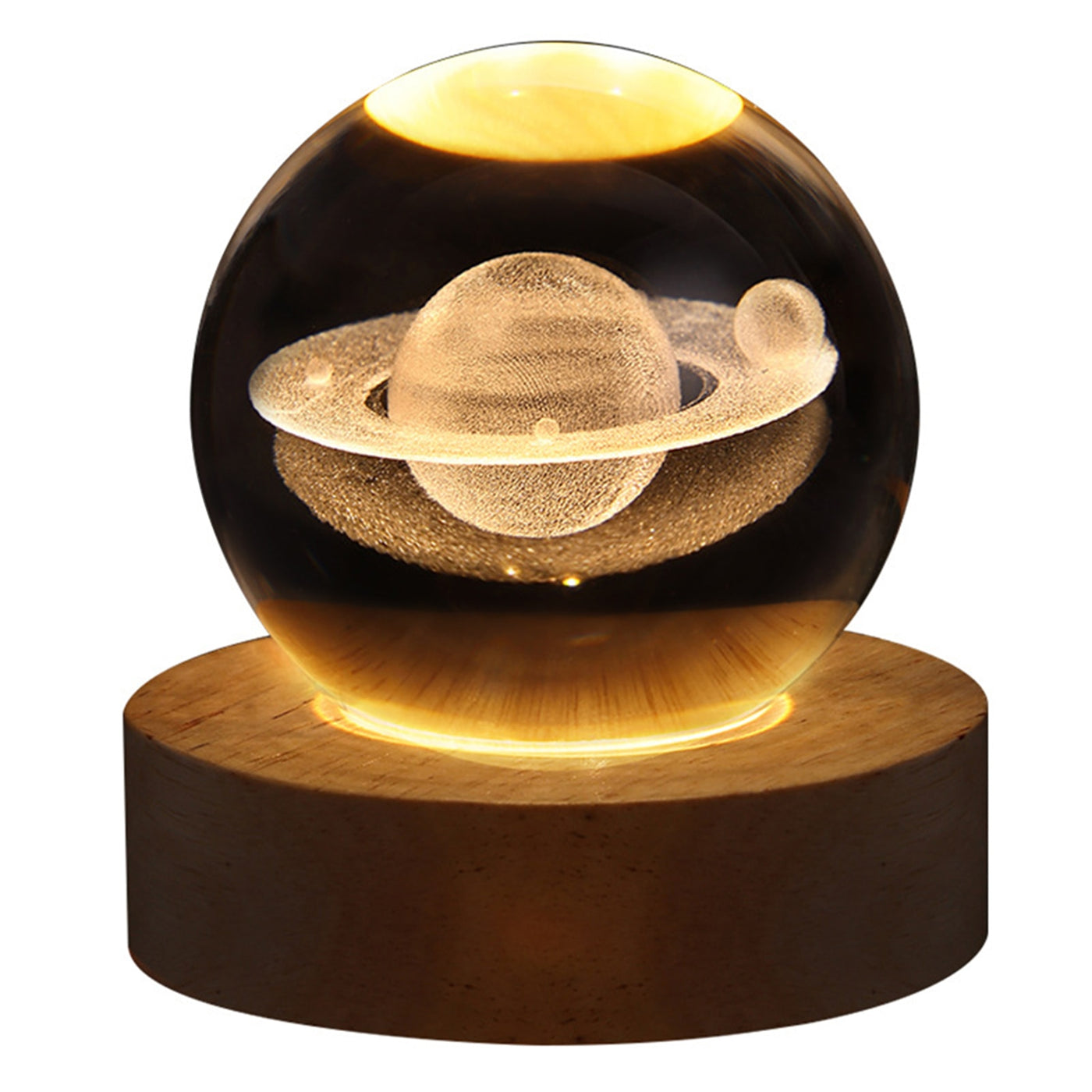 Glowing Saturn Moon Crystal Ball Lamp