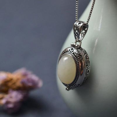 Exquisite Aromatherapy Glass Stone Locket Pendant