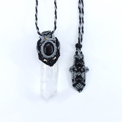 Crystal Wand With Knitted Necklace