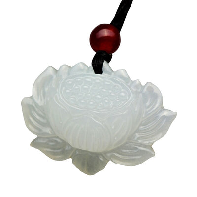 White Jade Lotus Pendant