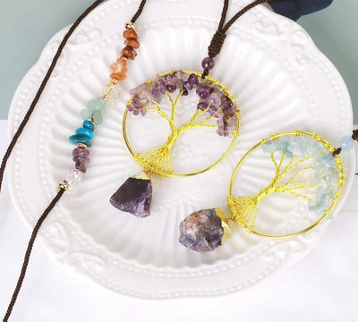 7 Chakra Tree of Life Crystal Necklace