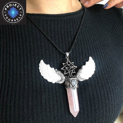 Merkaba Angel Wings Crystal Pendant