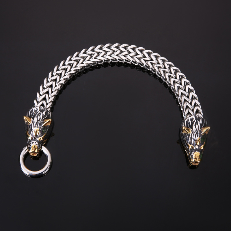 Viking Wolf Titanium Bracelet