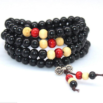 108 Rosewood Prayer Mala Beads Bracelet color 18