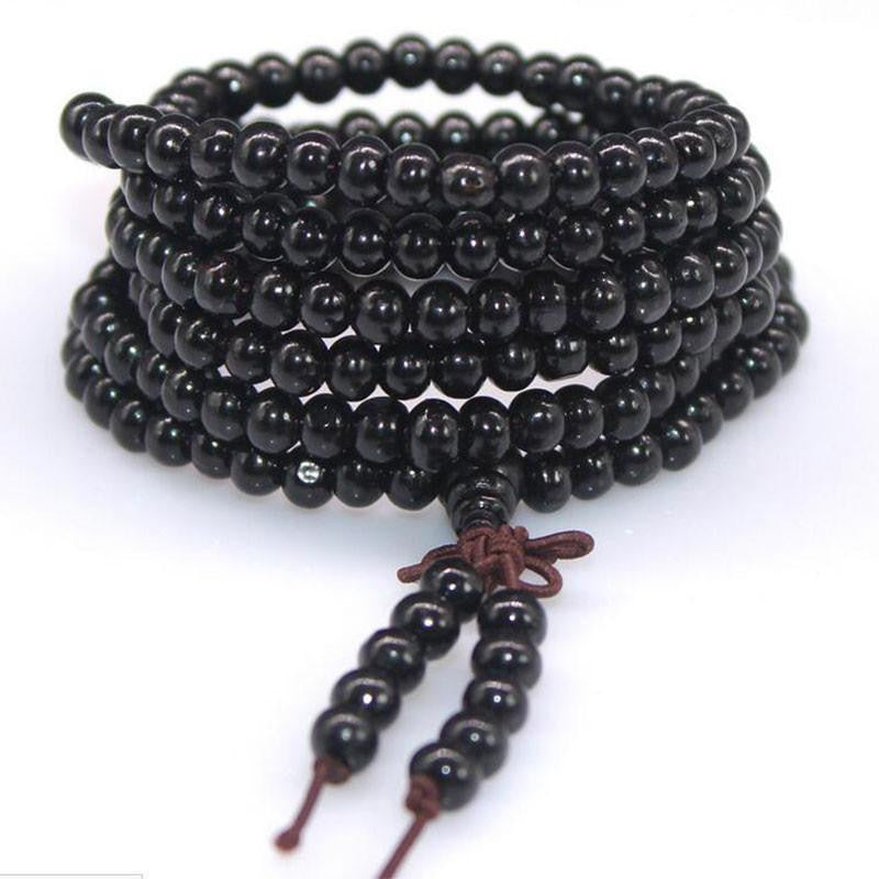 108 Rosewood Prayer Mala Beads Bracelet color 4