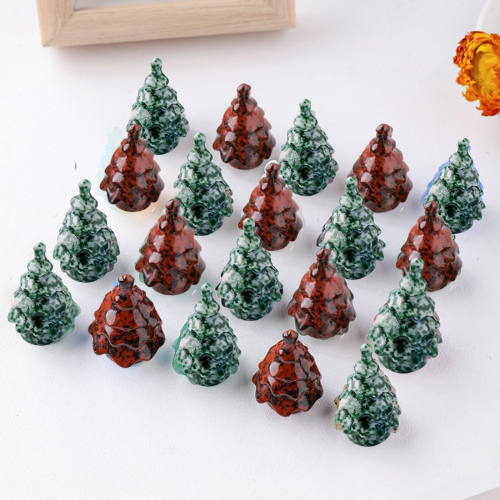 Red Obsidian and Jade Christmas Ornaments