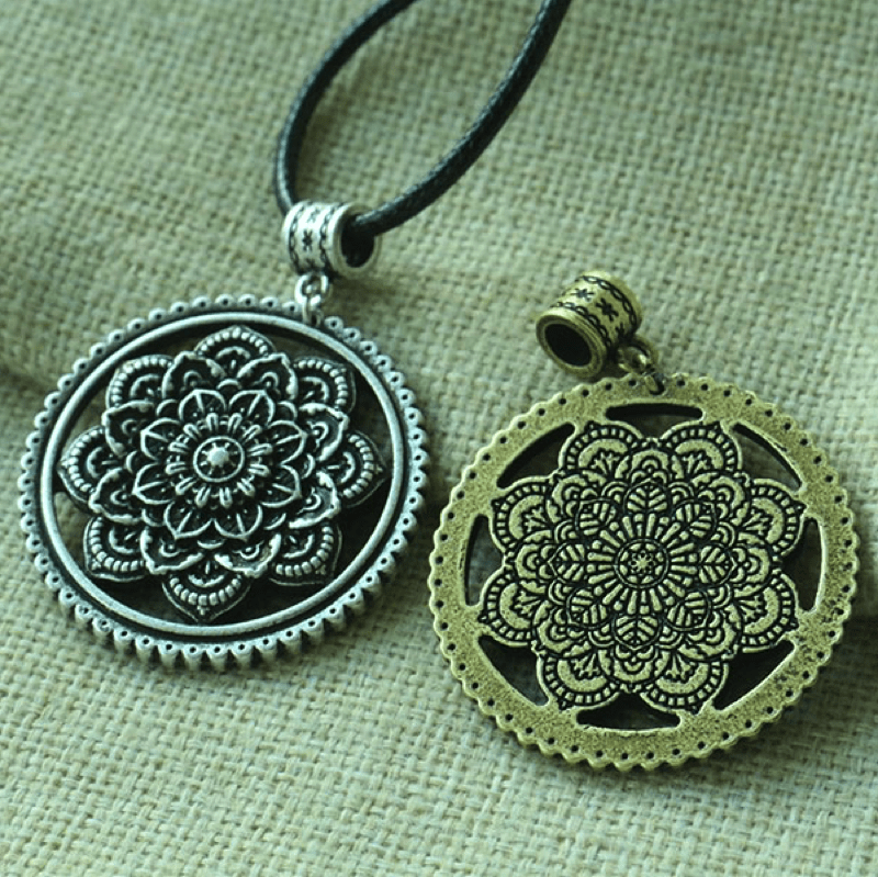 3D Lotus Mandala Necklace Necklace