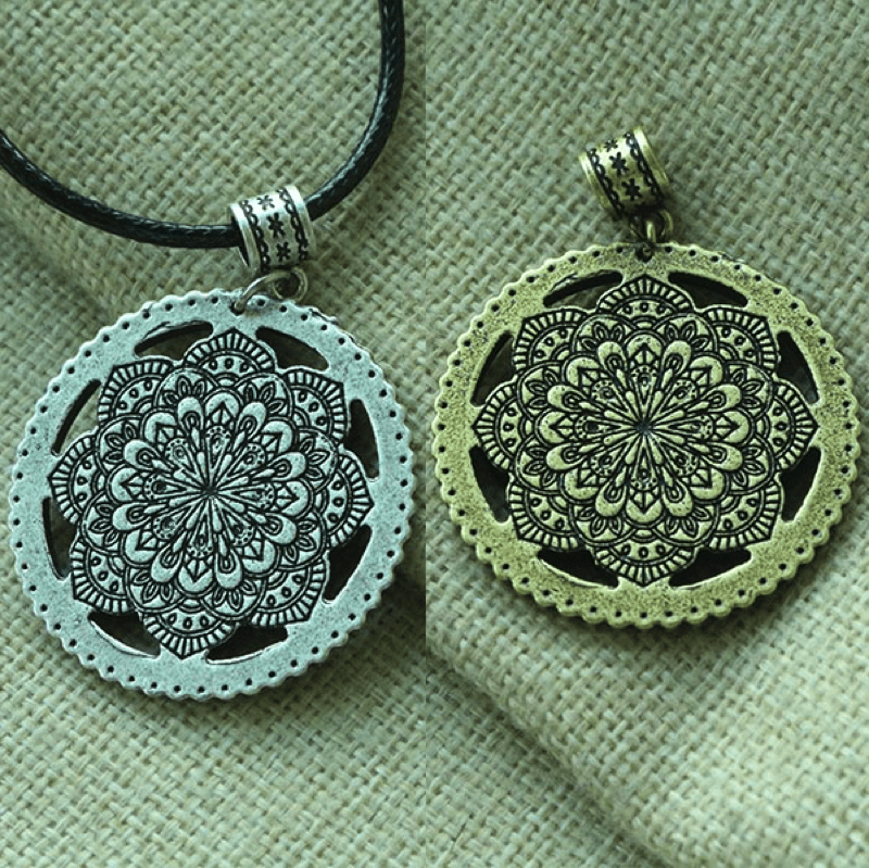 3D Lotus Mandala Necklace Necklace