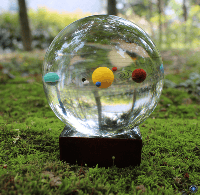 3D Solar System Crystal Ball Statues
