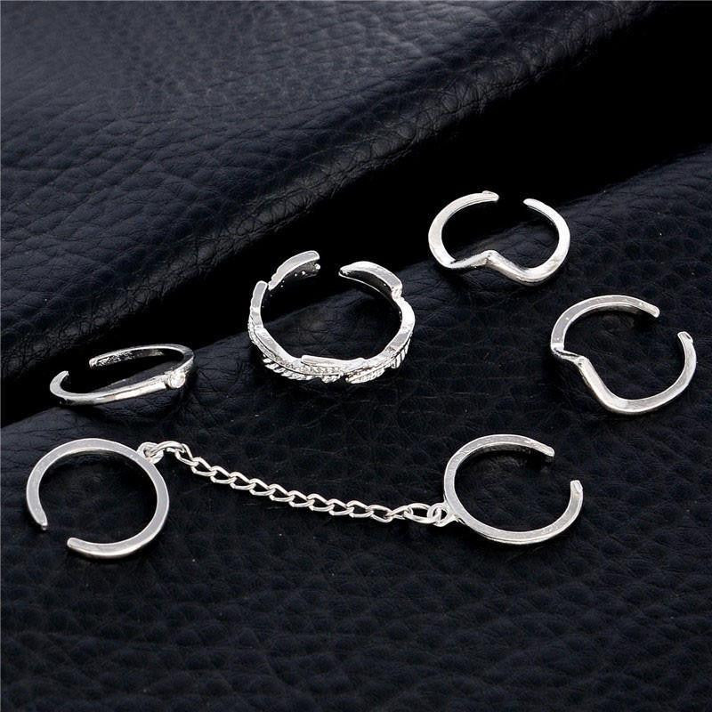 6-Piece Stackable Ring Set Silver Rings