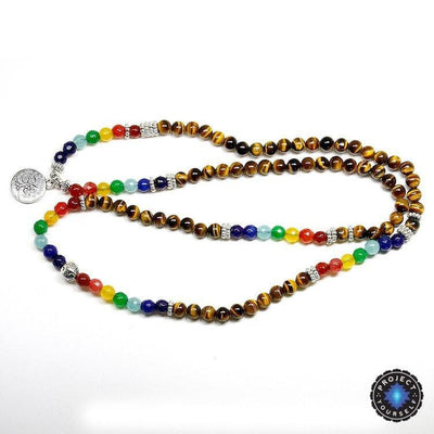 7 Chakra 108 Mala Natural Stone Beads Tree of Life Charm Bracelet Mala