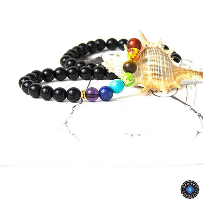 7 Chakra Black Agate Beads Necklaces Chakra Necklace