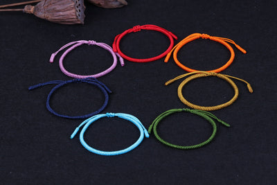 7 Chakra Lucky Handmade Buddhist Knots Rope Bracelet Bracelet